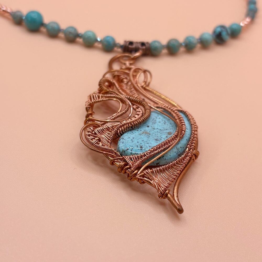 Turquoise Necklace In Copper - Picture 11 of 13